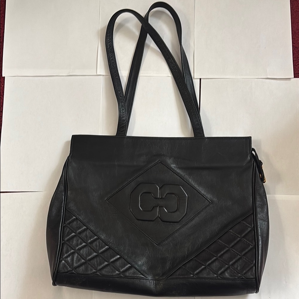 Black Leather Tote Bag